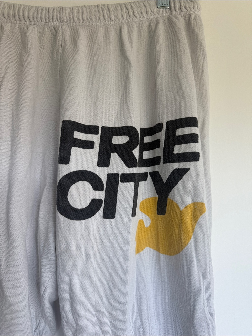 freecity Light Gray Sweatpants with Black and Yellow Logo - Picture 2 of 4